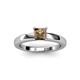 2 - Kyle Princess Cut Smoky Quartz Solitaire Engagement Ring 