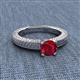 2 - Kaelan 6.00 mm Round Ruby Solitaire Engagement Ring 