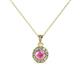 1 - Aazia Pink Sapphire and Diamond Circle Halo Pendant 