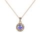 1 - Aazia Tanzanite and Diamond Circle Halo Pendant 