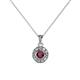 1 - Aazia Ruby and Diamond Circle Halo Pendant 