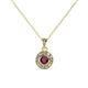 1 - Aazia Ruby and Diamond Circle Halo Pendant 