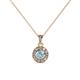 1 - Aazia Aquamarine and Diamond Circle Halo Pendant 