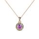 1 - Aazia Amethyst and Diamond Circle Halo Pendant 