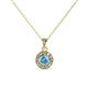 1 - Aazia Blue Topaz and Diamond Circle Halo Pendant 