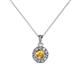 1 - Aazia Citrine and Diamond Circle Halo Pendant 
