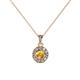 1 - Aazia Citrine and Diamond Circle Halo Pendant 
