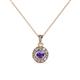 1 - Aazia Iolite and Diamond Circle Halo Pendant 