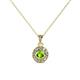 1 - Aazia Peridot and Diamond Circle Halo Pendant 