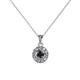 1 - Aazia Black and White Diamond Circle Halo Pendant 