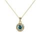 1 - Aazia Blue and White Diamond Circle Halo Pendant 