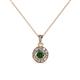 1 - Aazia Diamond and Lab Created Alexandrite Circle Halo Pendant 