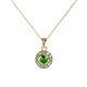 1 - Aazia Green Garnet and Diamond Circle Halo Pendant 