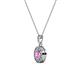 2 - Aazia Pink Sapphire and Diamond Circle Halo Pendant 