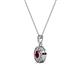 2 - Aazia Ruby and Diamond Circle Halo Pendant 