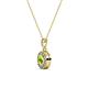 2 - Aazia Peridot and Diamond Circle Halo Pendant 
