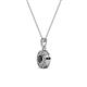 2 - Aazia Black and White Diamond Circle Halo Pendant 