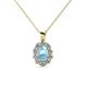 1 - Cadena Aquamarine and Diamond Halo Pendant 