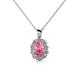 1 - Cadena Pink Tourmaline and Diamond Halo Pendant 