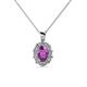 1 - Cadena Amethyst and Diamond Halo Pendant 