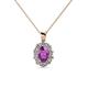 1 - Cadena Amethyst and Diamond Halo Pendant 