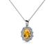 1 - Cadena Citrine and Diamond Halo Pendant 