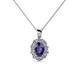 1 - Cadena Iolite and Diamond Halo Pendant 