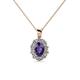 1 - Cadena Iolite and Diamond Halo Pendant 