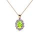 1 - Cadena Peridot and Diamond Halo Pendant 