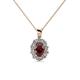 1 - Cadena Red Garnet and Diamond Halo Pendant 