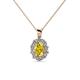 1 - Cadena Yellow Sapphire and Diamond Halo Pendant 