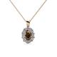 1 - Cadena Smoky Quartz and Diamond Halo Pendant 