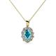 1 - Cadena London Blue Topaz and Diamond Halo Pendant 