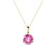 1 - Sheryl 6.00 mm Pink Sapphire Solitaire Pendant 