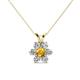 1 - Akina 0.78 ctw (3.80mm) Citrine and Round Natural Diamond Floral Halo Pendant 
