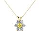1 - Akina 0.81 ctw (3.80mm) Yellow Sapphire and Round Natural Diamond Floral Halo Pendant 