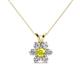 1 - Akina 0.80 ctw (3.80mm) Yellow Diamond and Round Natural Diamond Floral Halo Pendant 