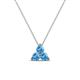 1 - Emma 0.27 ctw (3.00 mm) Round Blue Topaz Three Stone Pendant 