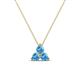 1 - Emma 0.27 ctw (3.00 mm) Round Blue Topaz Three Stone Pendant 
