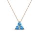 1 - Emma 0.27 ctw (3.00 mm) Round Blue Topaz Three Stone Pendant 