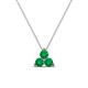 1 - Emma 0.24 ctw (3.00 mm) Round Emerald Three Stone Pendant 