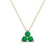 1 - Emma 0.24 ctw (3.00 mm) Round Emerald Three Stone Pendant 