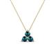 1 - Emma 0.30 ctw (3.00 mm) Round Blue Diamond Three Stone Pendant 