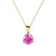 1 - Calista 6.00 mm Pink Sapphire Solitaire Pendant 