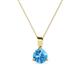 1 - Calista 6.50 mm Blue Topaz Solitaire Pendant 