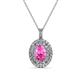 1 - Calice Pink Sapphire and Diamond Double Halo Pendant 