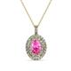 1 - Calice Pink Sapphire and Diamond Double Halo Pendant 