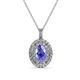 1 - Calice Tanzanite and Diamond Double Halo Pendant 