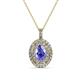 1 - Calice Tanzanite and Diamond Double Halo Pendant 