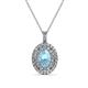 1 - Calice Aquamarine and Diamond Double Halo Pendant 